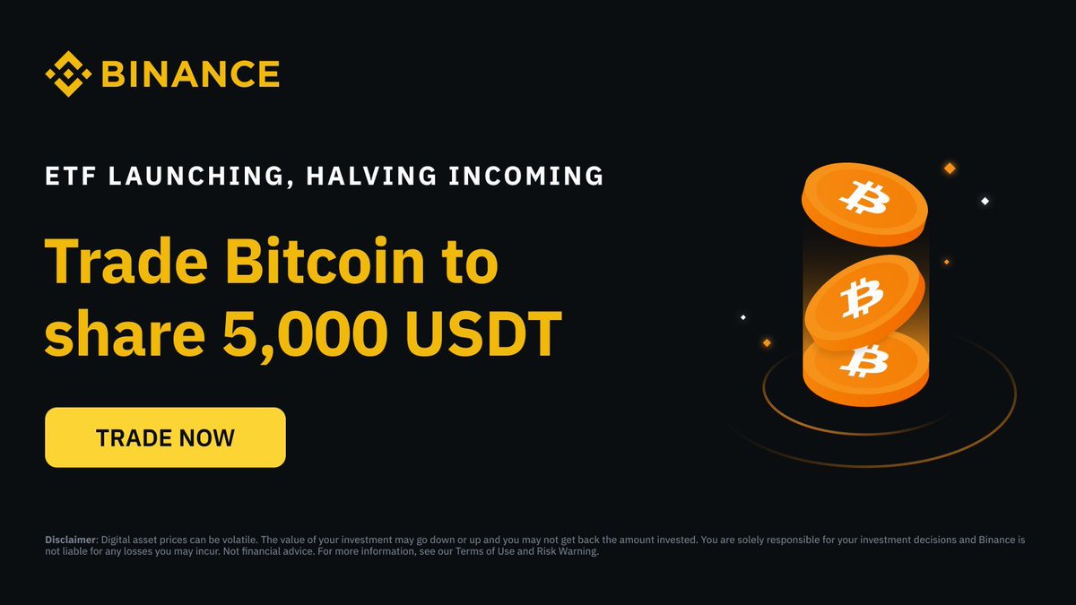 Trade #BTC on #Binance Spot to grab your share of 5,000 #USDT in Token  Vouchers! Find out more ➡️ https://t.co/d3QtrBH37C