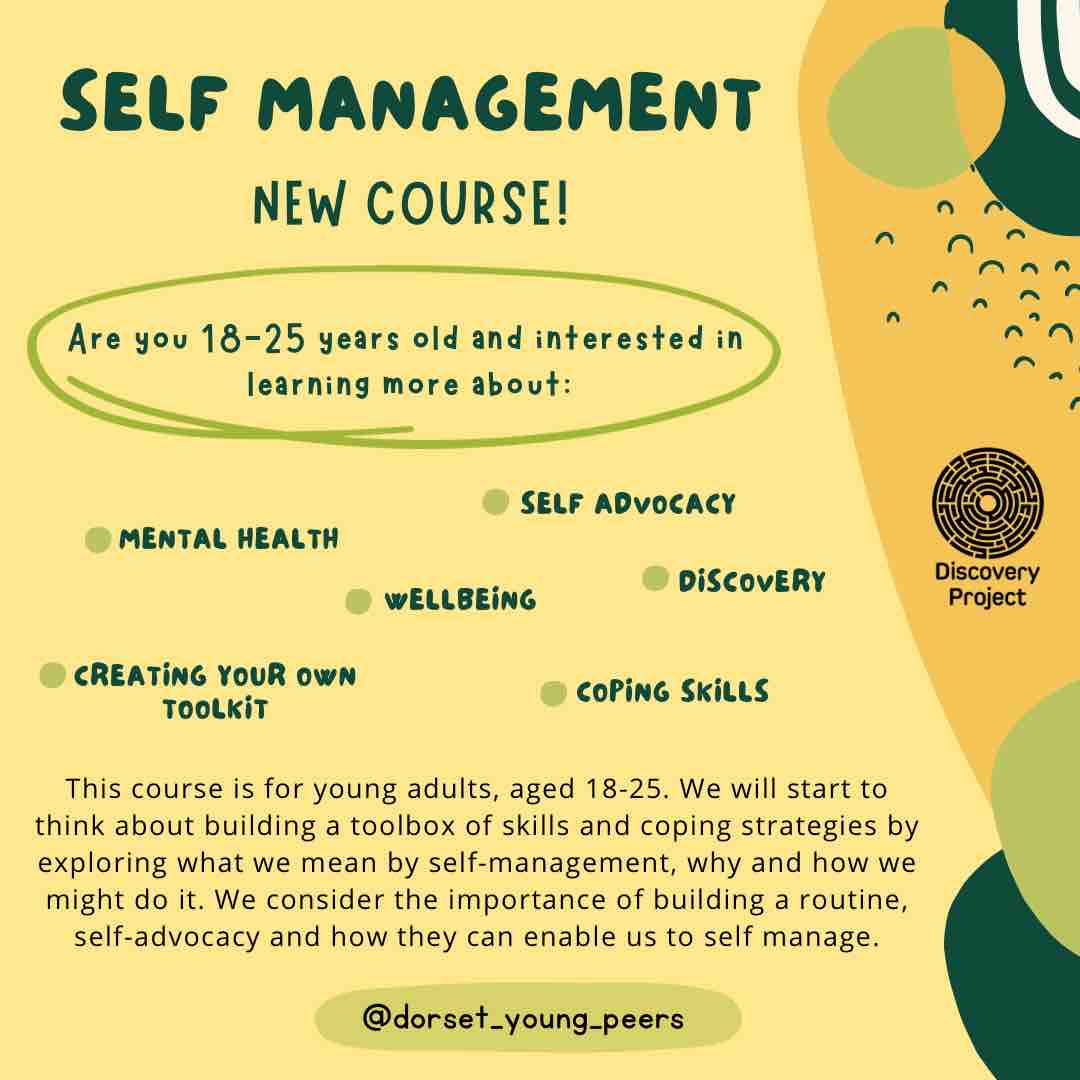 Dorsetdiscovery's tweet photo. New Course Alert!! 🚨
We have our first “Self Management” course starting on the 18th January for young adults aged 18-25. 
If you are interested in joining us you will need to register by enrolling with the REC, details of how to do this are on the second image! https://t.co/cp0tpopo2p