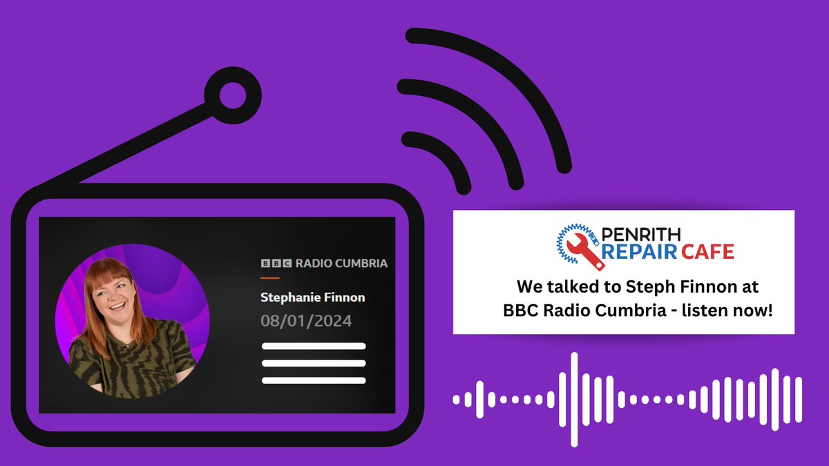 On Monday we chatted to <a href="/StephFinnon/">Stephanie Finnon</a> on <a href="/BBC_Cumbria/">BBC Cumbria</a>, all about Penrith Repair Cafe, why we do it, how it works, what we fix &amp; how much it costs - spoiler alert, it's free! Scroll to 2:45. bbc.co.uk/sounds/play/p0…

#Penrith #Cumbria #RepairCafe #RepairShop #LocalRadio