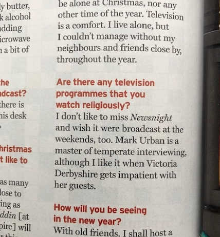 Mark Urban (@markurban01) on Twitter photo Been slow to post this, but <a href="/IanMcKellen/">Ian McKellen</a> had these wonderful words of appreciation for <a href="/BBCNewsnight/">BBC Newsnight</a> in the Christmas edition <a href="/RadioTimes/">Radio Times</a> . deeply appreciated at this time Been slow to post this, but <a href="/IanMcKellen/">Ian McKellen</a> had these wonderful words of appreciation for <a href="/BBCNewsnight/">BBC Newsnight</a> in the Christmas edition <a href="/RadioTimes/">Radio Times</a> . deeply appreciated at this time
