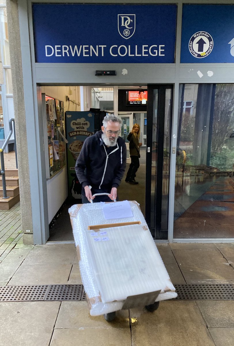 HelenaCurator's tweet photo. Last day of moving art from an old store! The artworks will now be photographed &amp; condition-checked before they settle into their new home at @UoYBorthwick!
With over 900 artworks on campus, there’s a lot yet to be done but today marks a big step on this exciting ongoing journey! https://t.co/erjykCiORL