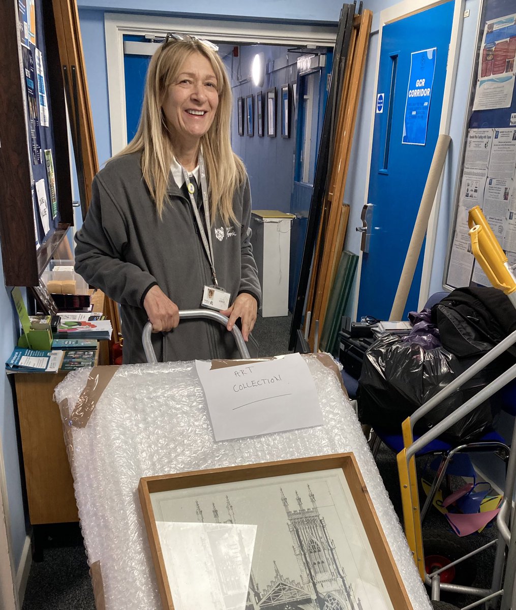 HelenaCurator's tweet photo. Last day of moving art from an old store! The artworks will now be photographed &amp; condition-checked before they settle into their new home at @UoYBorthwick!
With over 900 artworks on campus, there’s a lot yet to be done but today marks a big step on this exciting ongoing journey! https://t.co/erjykCiORL