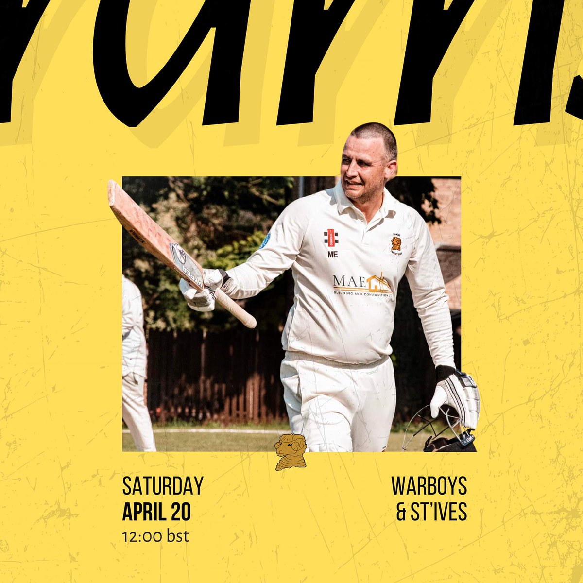 🏏 Another 2024 Pre-Season Friendly Arranged Again, for the #2ndXI 📍 @oneleisureuk, St Ives 🗓 April 20th ⌚️ 12:00 start 🆚️ @st_warboys #YouRams 🐏