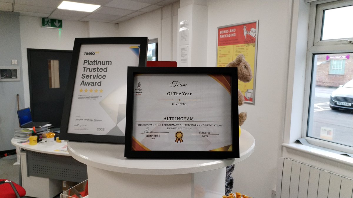 KangarooAlty's tweet image. A massive congratulations to the Team at Kangaroo Self Storage Altrincham on winning the inaugural Team of the Year award for outstanding performance, hard work and dedication throughout 2023. Well deserved.
#storage #selfstorage #Kangarooselfstorage.