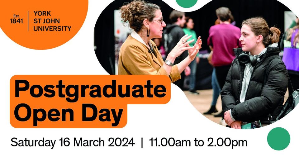 Considering postgraduate study? 🎓 Join us at our next Open Day to discover how postgraduate study can help you find new opportunities and career paths.💡 Learn more. 👇 yorksj.ac.uk/study/postgrad…