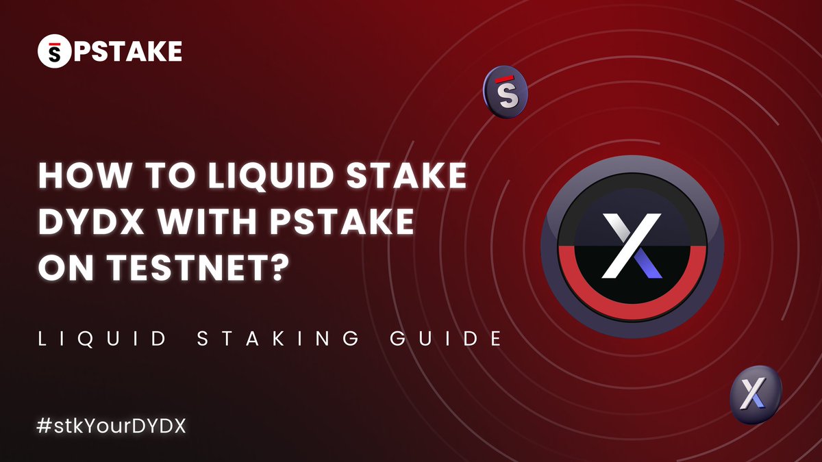 pStakeFinance's tweet photo. 🚨 NOW LIVE: $DYDX liquid staking on the @PersistenceOne testnet.
Come, test how to #stkYourDYDX for the first time ever and provide stkDYDX liquidity on @dexter_zone 🫡
How? Our latest guide has got you covered 👉🏼 https://t.co/yBrcYYHHbY
#BuiltOnPersistence 🦾 https://t.co/KoCg4fmWnC