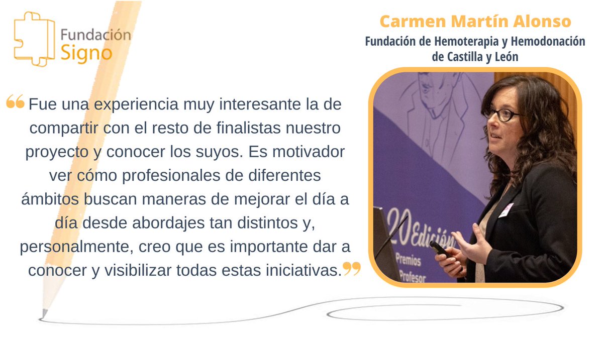 fundacionsigno's tweet photo. #EntrevistaSigno | #Entrevista a @CarmenMartin_ sobre programa #GECLID de fundación @donasangreCYL (#PremiosProfesorBarea 2022).
💬“Es un programa de controles externos que permite que los #laboratorios puedan comprobar la fiabilidad de sus resultados”
🔗https://t.co/h1xv8FoVsp https://t.co/LHdgJ679FE