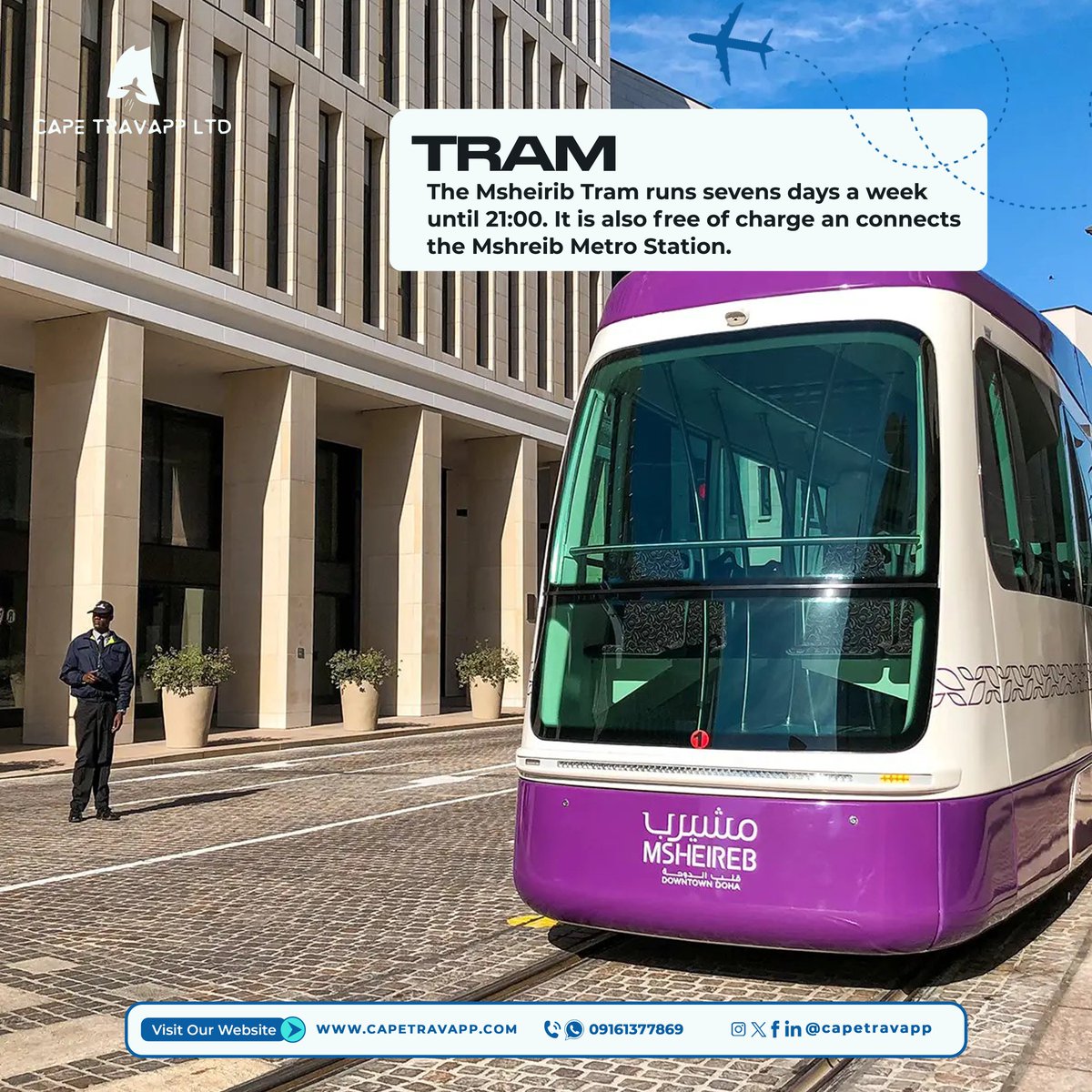 capetravapp's tweet photo. Explore Qatar seamlessly: Glide on the efficient train, hop on sleek trams, cruise via buses, or zip around in taxis. Your journey, your choice β Qatar's diverse transit options make every move a breeze. ππππ
#qatartransit #efficienttravel #capetravapp #fyp #viral https://t.co/aSDIjtICxr
