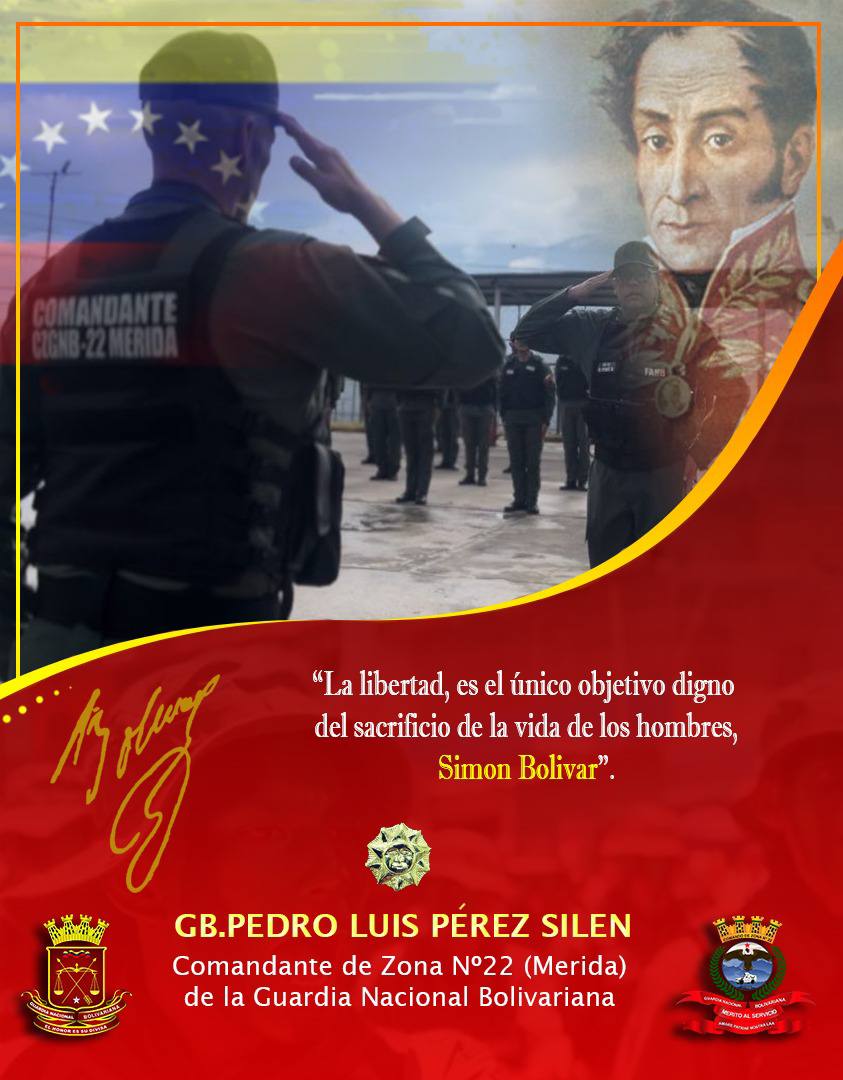 MeridaSeguraGNB's tweet photo. #11Ene La libertad, es el único objetivo digno del sacrificio de la vida de los hombres.
"SIMÓN BOLÍVAR" https://t.co/01PiZ368Ee