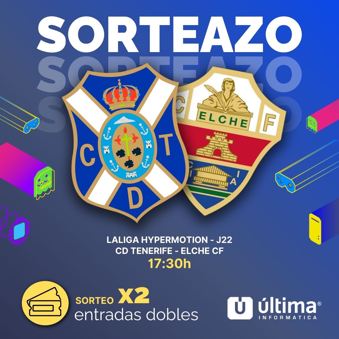 Ultima_Oficial's tweet photo. ⚽️ ¡SORTEO EXPRESS! ⚽️

➡️ ¿Te gustaría ver el partidazo del @CDTOficial este sábado? #TenerifeElche

¡Sorteamos 2 ENTRADAS DOBLES para que lleves a quien quieras a vivir este partidazo!😎

💙 Sigue a @CDTOficial y @Ultima_Oficial
🔃 RT a este Tweet 
❤️ ¡Menciona a un amigo! https://t.co/U6RucDBB0a