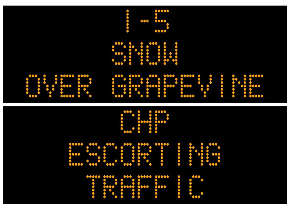 CaltransDist6's tweet photo. Grapevine: Interstate 5 over the Grapevine; snow is sticking at summit. CHP has begun pacing/escorting vehicles. Stay behind pace car; drive with care. @CHPFortTejon @CaltransDist7 #operationsnowflake #dontcrowdtheplow https://t.co/wpnOVJmpnh