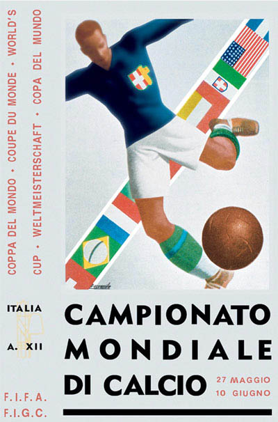 PaoloCastagno's tweet photo. @fussballgeekz Sorry, but the Italian 1934 official poster is this one. https://t.co/bw0yMv9t9F