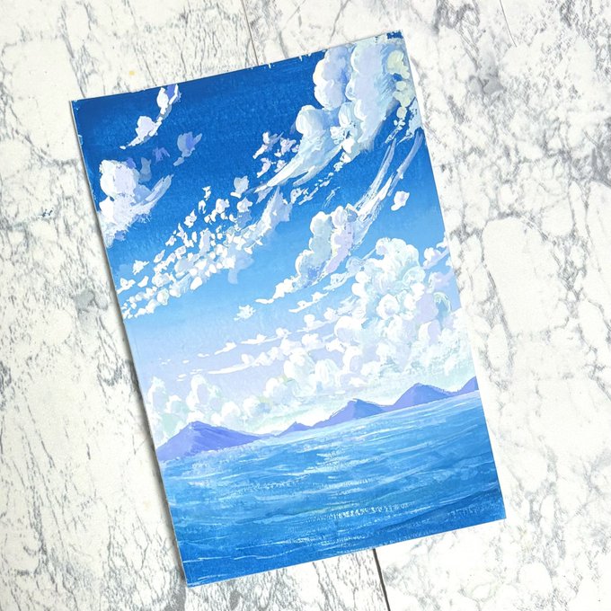 #イラストレーションの日2024参加させていただきます!空や花をアナログで描いてる人です! 