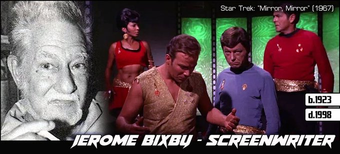 ELeeZimmerman's tweet photo. Remembering Jerome Bixby's birthday! https://t.co/7yBrhXn6OW #SciFi #Syfy #Fantasy #Author #Screenwriter
@StarTrek @Roddenberry @sfwa
#TheTwilightZone #TheManFromEarth #FantasticVoyage #MenIntoSpace
!!! Please Retweet !!! https://t.co/TzeJhfA7Gv