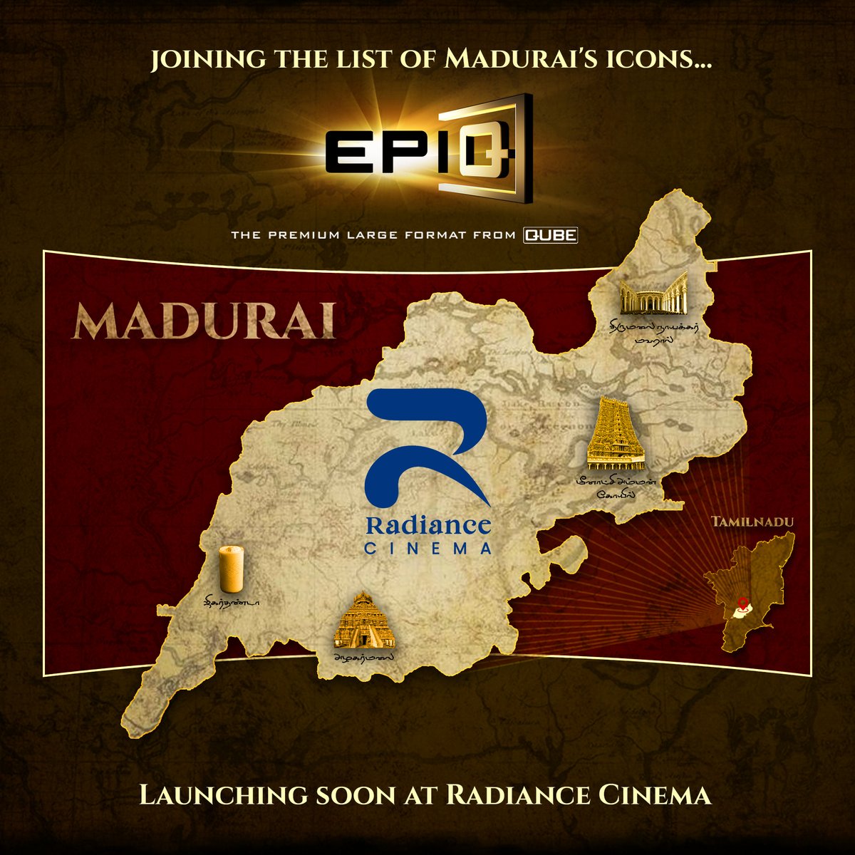 qubecinema's tweet photo. Get ready for the #EPIQ experience. Coming soon to Madurai @RadianceCinema 

#plf #premiumlargeformat #Madurai https://t.co/0voqRfKnzg