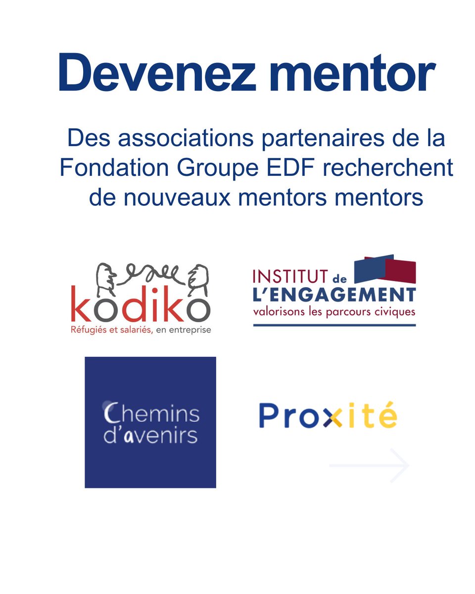 EDF_Bretagne's tweet photo. C'est le mois du mentorat👥
✨Saluons nos collaborateurs qui consacrent de leur temps pour guider et soutenir des jeunes, et moins jeunes dans leur parcours personnel et professionnel. Et si vous aussi vous deveniez mentor ? 
@KodikoFr @AssoProxite @cheminsdavenirs @i_engagement https://t.co/EyNooJYTbP