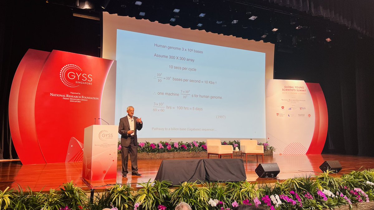 Really interesting talk at day 3 of #GYSS2024 by Prof Sir Shankar Balasubramanian on his work pioneering next generation DNA sequencing 🧬🧬
#fusioninsession @gyss_sg