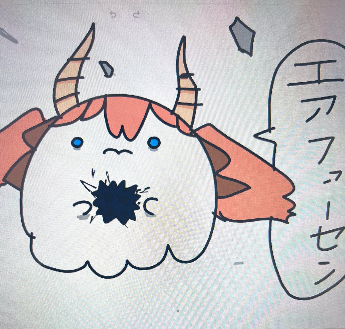幼児先輩が描いてたもちもちのフリーレンがなんかかわいいので見てください 