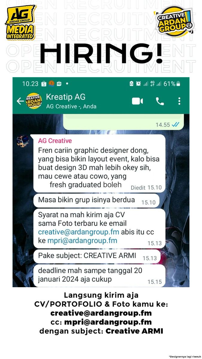 Info Loker #InfoLoker #ZonaUang  #Bandung