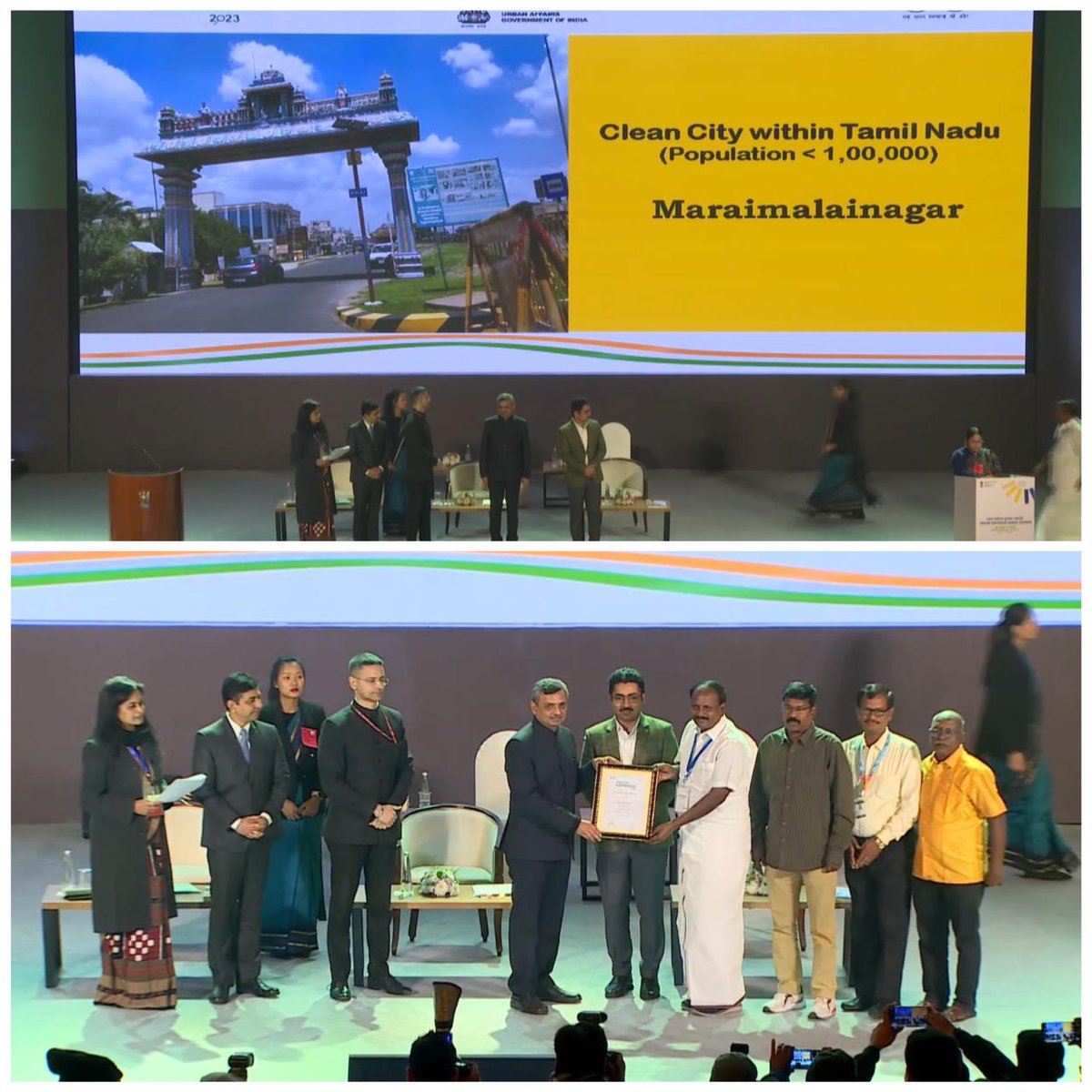 #SwachhSurvekshanAwards "Remarkable Deed" Finally, Our <a href="/Maraimalainaga4/">Maraimalainagar Municipality</a>, Chengalpet Region has got it!! Hopefully this leads to achieve even more..!We immensely thank everyone behind this to make it happen..!! Especially State PMU..!  Thank you all!! <a href="/MawsTamilNadu/">Municipal Department Government of Tamil Nadu</a> <a href="/RoopaMishra77/">Roopa Mishra</a>