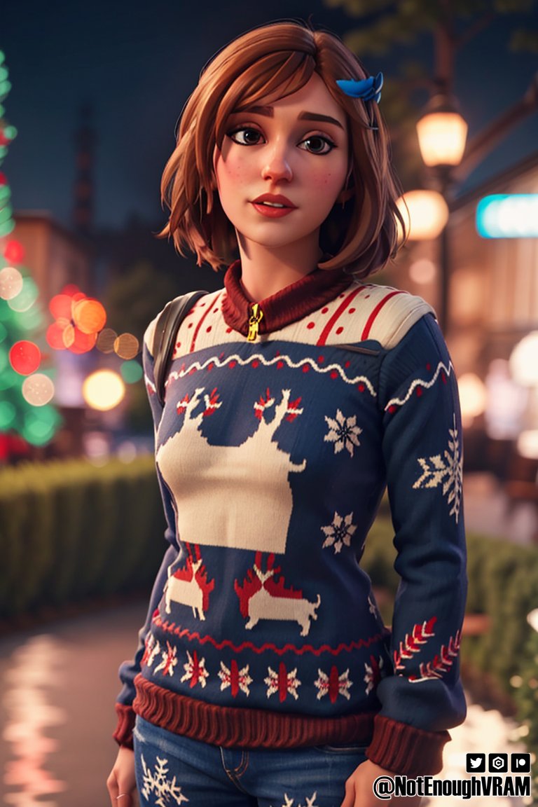 NotEnoughVRAM's tweet image. Onesie wearing a sweater🥺

Onesie (even in her onesie) will be seen up on my civitai where the model will be free to use!

Check in tomorrow! civitai.com/user/NotEnough…

#FortniteFanArt  #AIArtworks #aiartcommunity #characterai #characterdesign #onesie #holidays #WinterIsComing