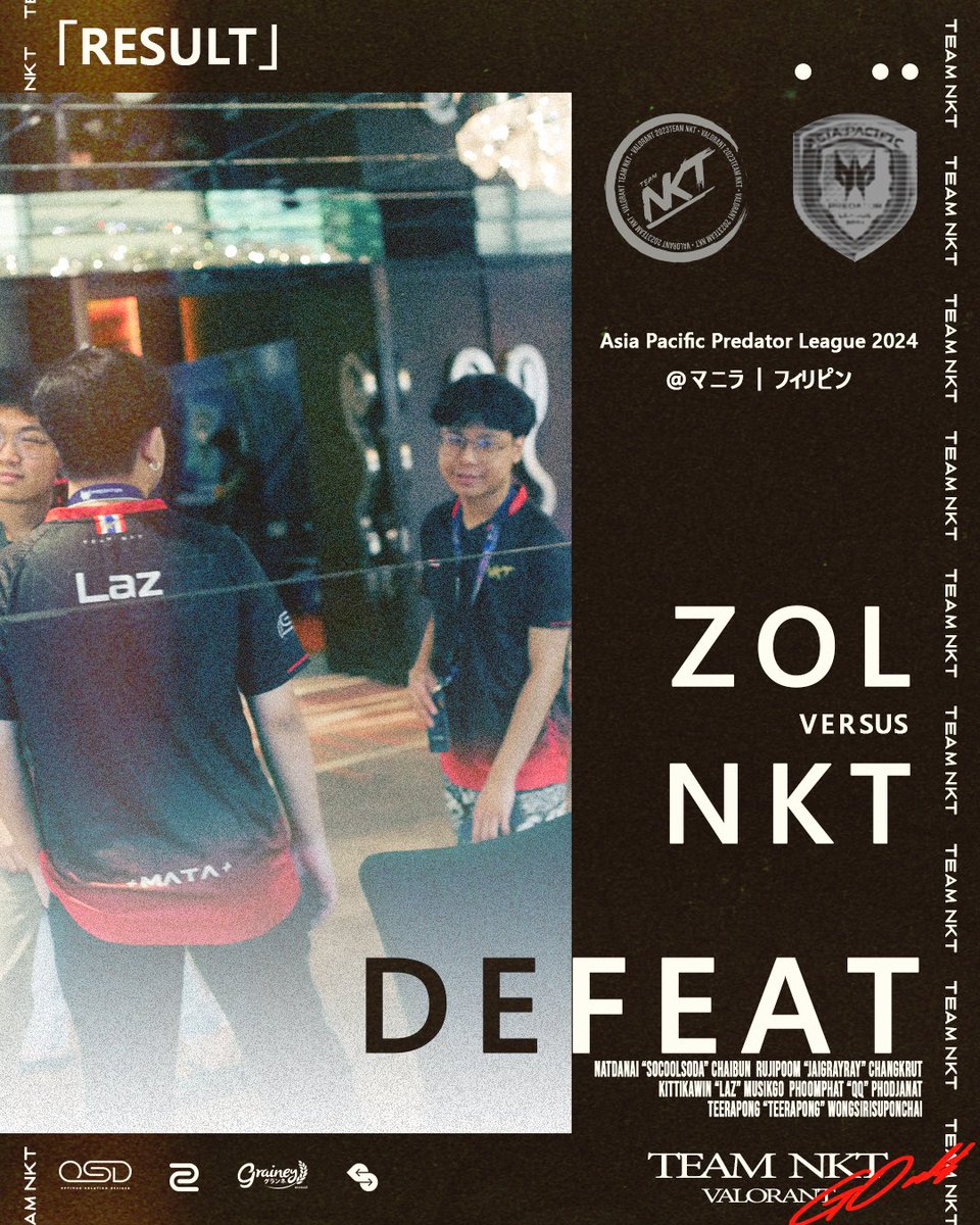 NKT_Esports's tweet photo. เป็นที่น่าเสียดายที่เราแพ้ให้กับ ZOL Esports ด้วยคะแนน 0-1 แผนที่ 🤕 ฝากกองเชียร์ส่งกำลังใจให้พวกเราต่อไปด้วยนะคะ 🫶🏻
🔻Next match
Team NKT vs Exceeli Esports
- 16:20 น. (GMT+7) เวลาไทย
#TeamNKT #GoNKT #NKTWIN
#Bartersmart #OSD #OSDcompany #ZOWIE #Grainey https://t.co/AZujKNVLVW