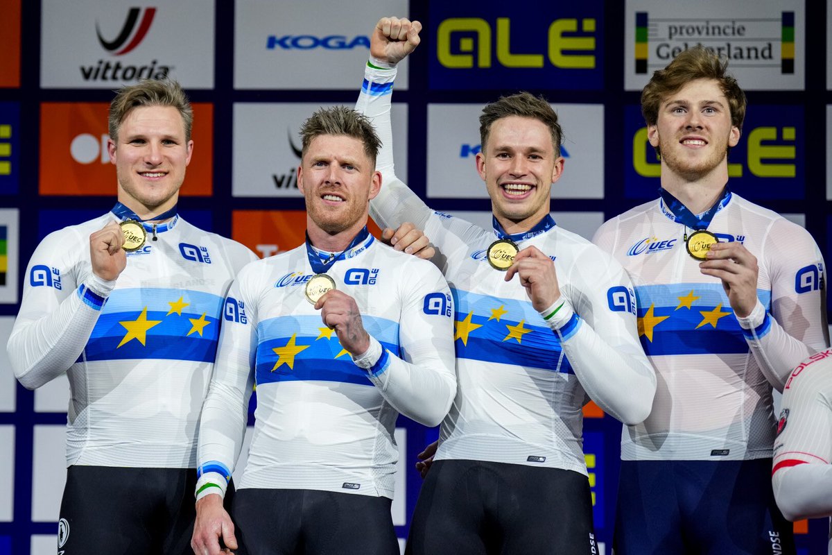 European champions! 🇪🇺 #Teamsprint #Bullettrain #Apeldoorn