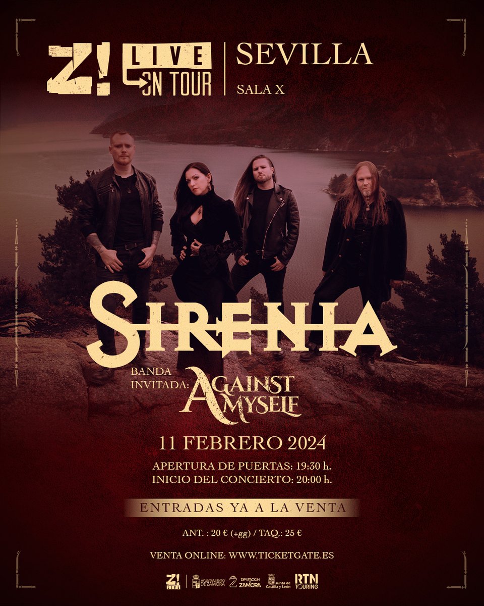 ZLiveOficial's tweet photo. ¡#SEVILLA! Solo falta un mes para que nos veamos en el concierto de #Sirenia con #AgainstMyself en la #SalaX
¿Aún no tenéis vuestra entrada?
🎟️Podéis conseguirla aquí: https://t.co/JO0zEJCWx2 https://t.co/FUbQtXZtbG