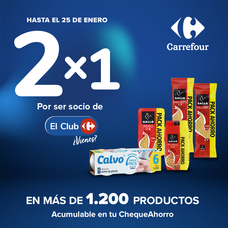 CarrefourES's tweet photo. 🛒 PODER ELEGIR entre más de 1.200 productos con un 2x1 es PODER AHORRAR 💥 Solo en hipermercados y en https://t.co/ZgGykwxjQX hasta el 25 de enero ⏱️