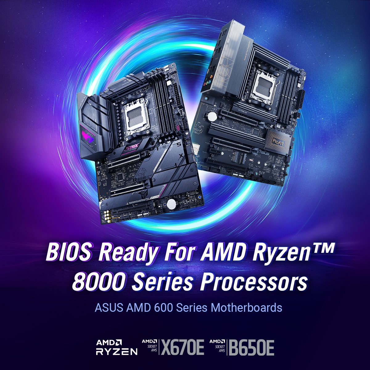 ASUS_ROG's tweet photo. The latest BIOS update is here! Now, #ROG AMD X670E/X670/B650/A620 series motherboards fully support AMD Ryzen™ 8000 series CPUs. Upgrade your system effortlessly with ASUS's USB BIOS FlashBack™ tool, don't miss out!👉 https://t.co/HQsoVXyAwF
#ROGX670E #ROGX670 #StrixB650E https://t.co/5ZOBdWB9CC