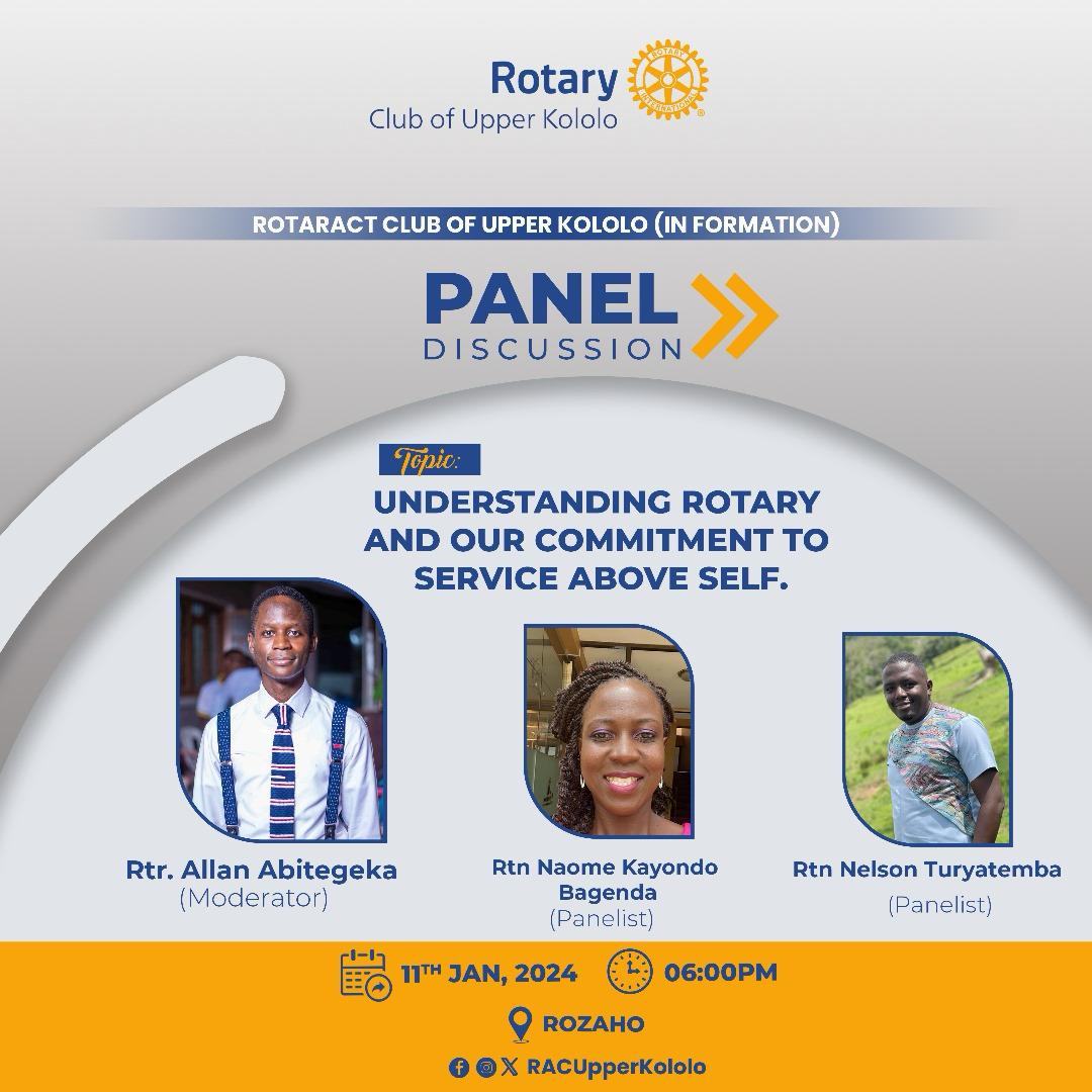 This evening I will be sharing with the RAC Upper Kololo (in formation) about Rotary alongside Rtn Nelson. #AbaSsese #ServiceaboveSelf