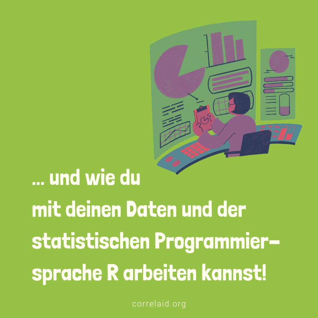 Lust auf Daten? 👀
Unser Datenkurs "𝗥 𝗟𝗲𝗿𝗻𝗲𝗻 𝘃𝗼𝗻 𝘂𝗻𝗱 𝗳ü𝗿 𝗱𝗶𝗲 𝗭𝗶𝘃𝗶𝗹𝗴𝗲𝘀𝗲𝗹𝗹𝘀𝗰𝗵𝗮𝗳𝘁" startet im Februar!

Interessiert? Dann schau hier vorbei: correlaid.org/bildung/r-lern…

#dataliteracy #dataforgood #data4good #socialimpact #correlaid #rlernen #coding