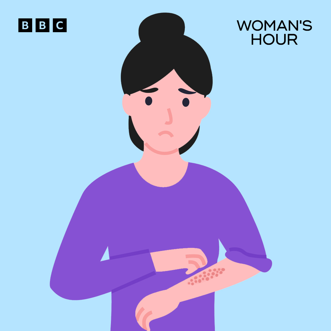 BBCWomansHour's tweet photo. 🤨 Scabies surge across the UK? 

Skin doctors are warning the number of cases has been well above the seasonal average since July.

On top of that - there's a shortage of treatments. What is going on? 

Skin expert Dr Tess McPherson joins @Emmabarnett to discuss it ⬇️