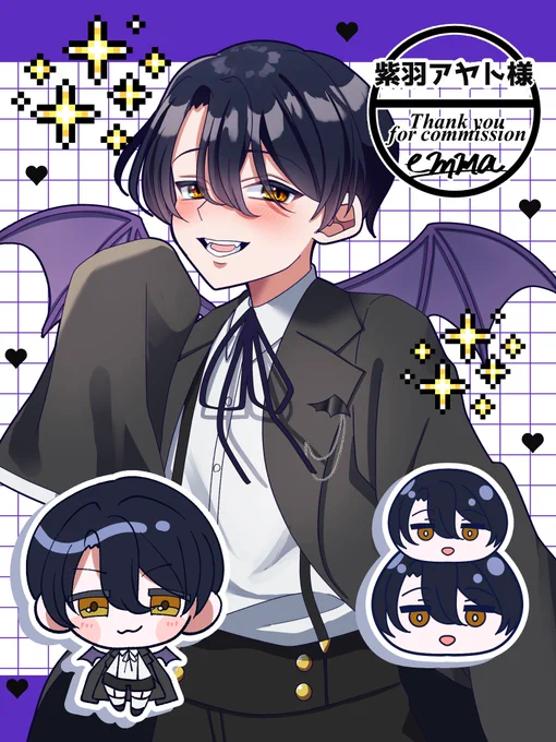 💜🖤最強小悪魔ショタ様🖤💜

 #紫羽の肖像 #Skeb 