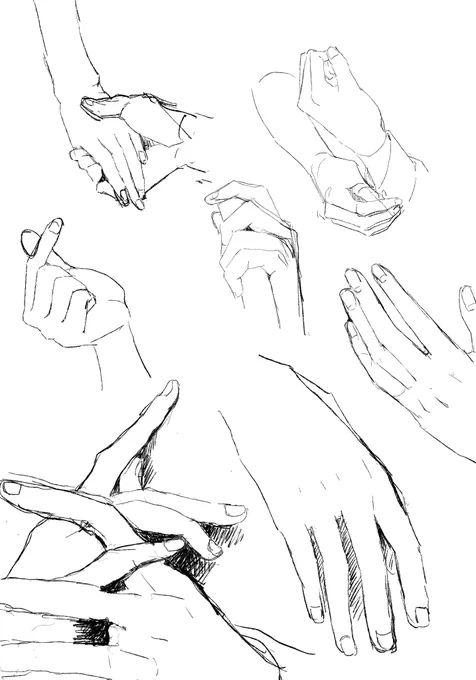 おてての練習
楽しかった
大好きな作家さんの手の作画がとてもすきなんです
あんな風に描いてみたい

模写です 模写ダメなら消します 
