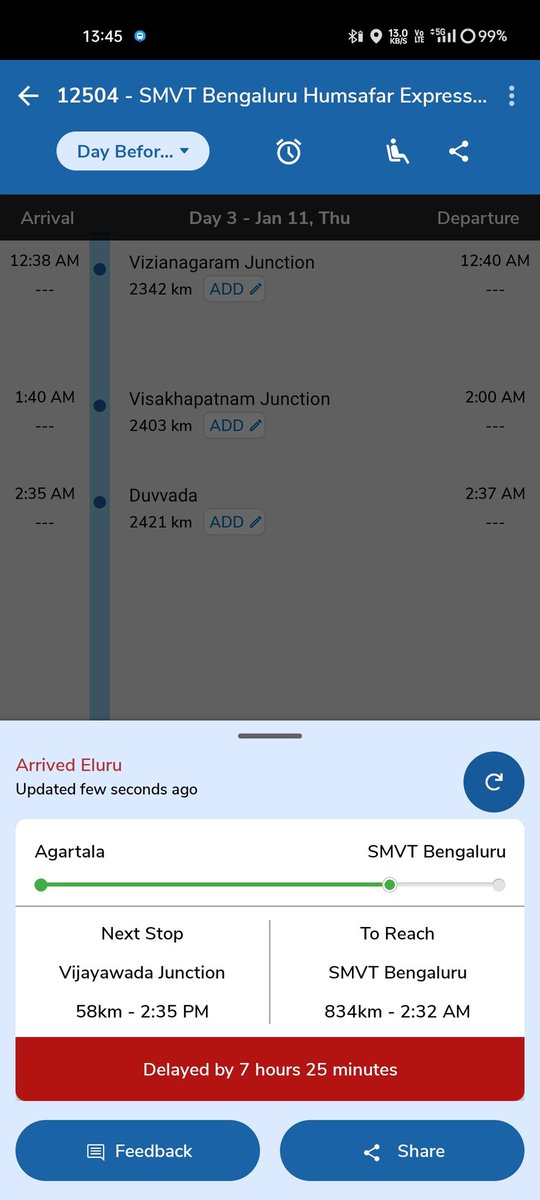 Mudrajareddy08's tweet photo. Why does this happen everytime, even though we are going to have a bullet train soon, can't you make these trains arrive on time. Is it  really worth paying high ticket prices for just waiting these many hours. @IRCTCofficial @AshwiniVaishnaw 
@narendramodi @PMOIndia https://t.co/OQwBBUtMoM