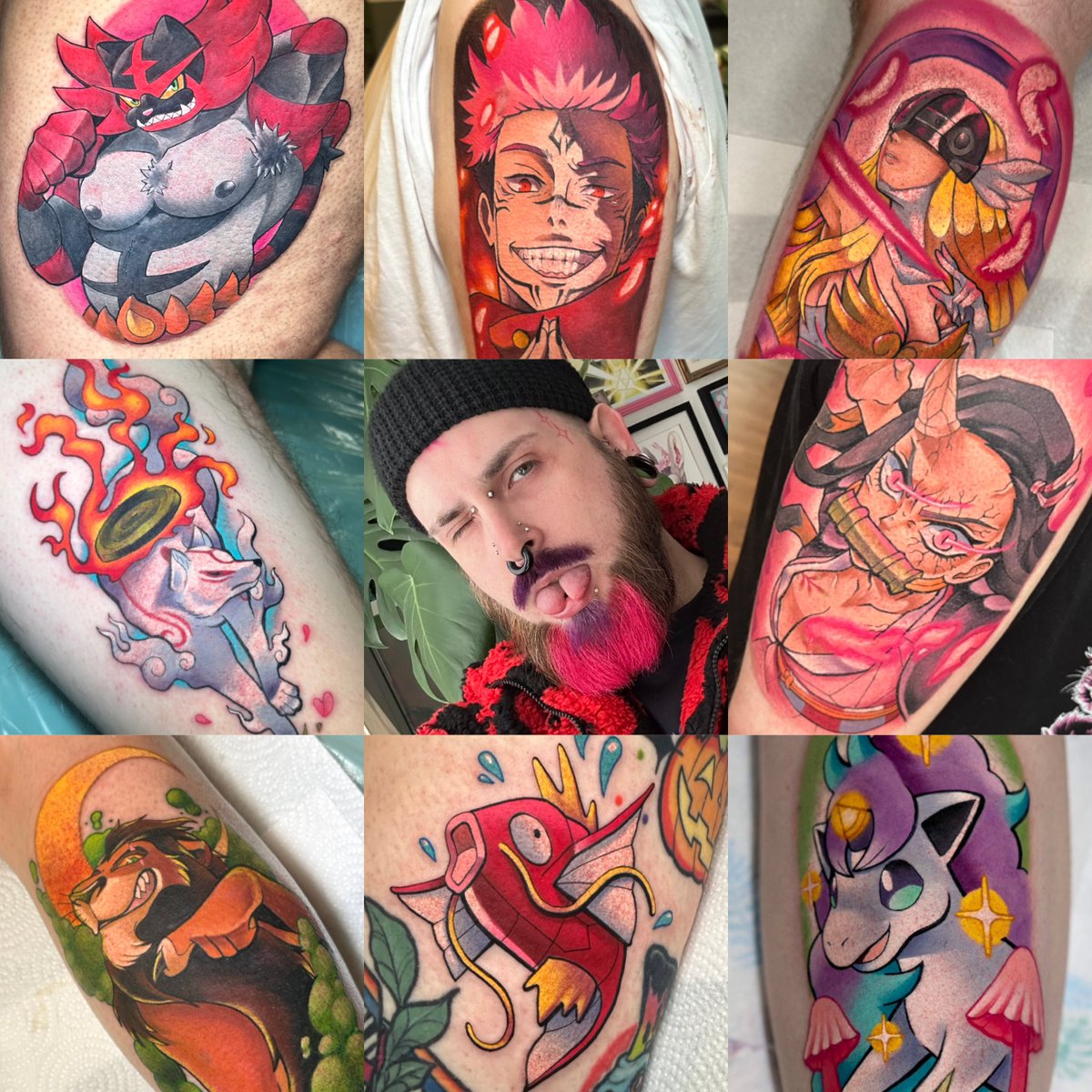Lil 23 recap with some cute pieces I made 👉👈 #queertattooer #glasgowtattoo #animetattoo
