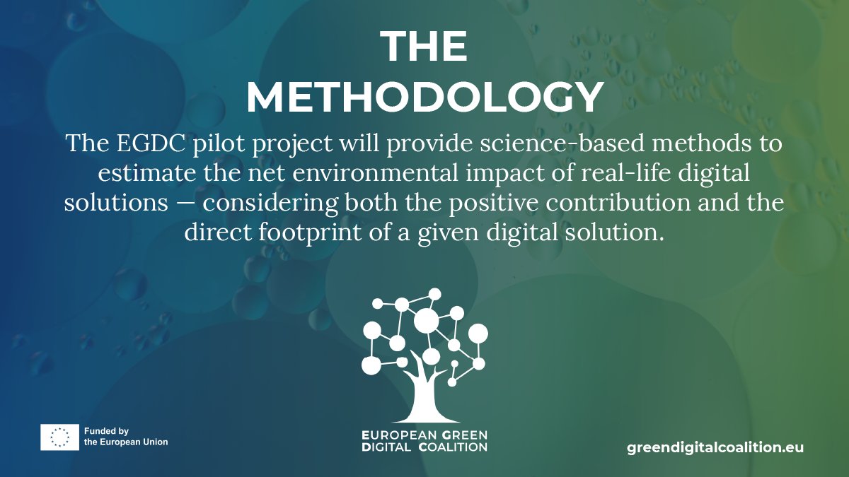 Digital solutions have the potential to reduce our carbon footprint. How can their impact be measured? The @GDCoalition will soon publish methodologies to estimate the net #environmental impact of #digitalisation, based on selected use cases. ➡️Learn more: greendigitalcoalition.eu/methodology/