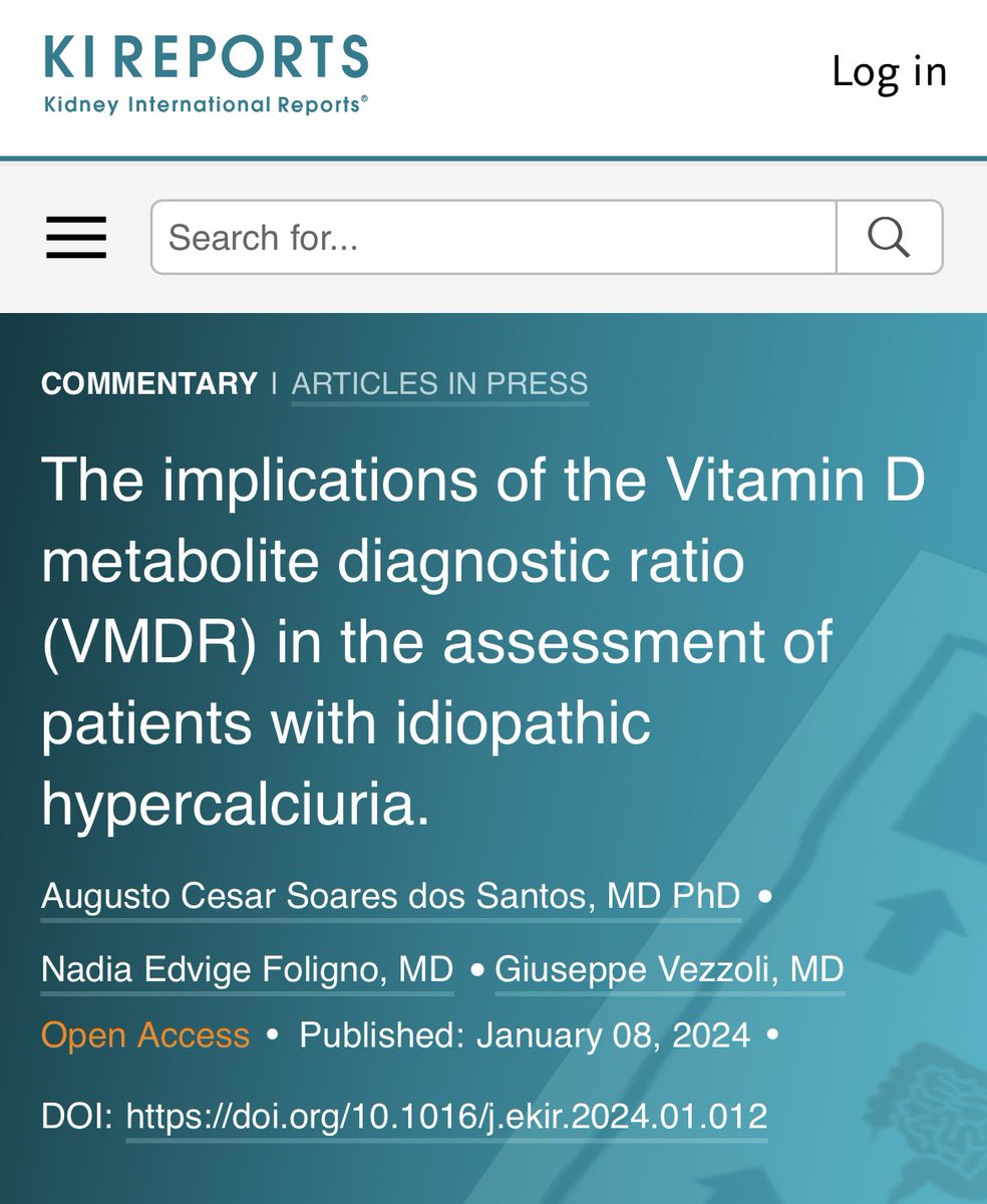 acssjr's tweet photo. Check these new insights on #hypercalciuria
The implications of the Vitamin D metabolite diagnostic ratio (VMDR) in the assessment of patients with idiopathic hypercalciuria.
@KIReports
https://t.co/AwZW4ImMaO https://t.co/Y3rMtnBJ9Y