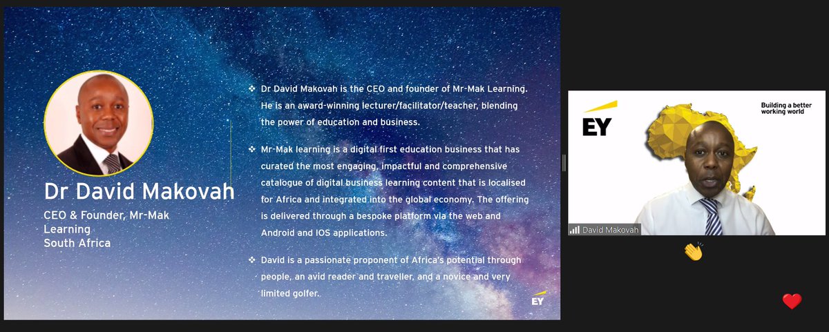 🔴 UP NEXT: Dr David Makovah, CEO and founder of Mr-Mak Learning. He is an award winning lecturer/facilitator/teacher. Being the winner of the 2023 EIP Pitch Competition, he will be giving his testimonial on how the Program has impacted his business! #Impact #EIP