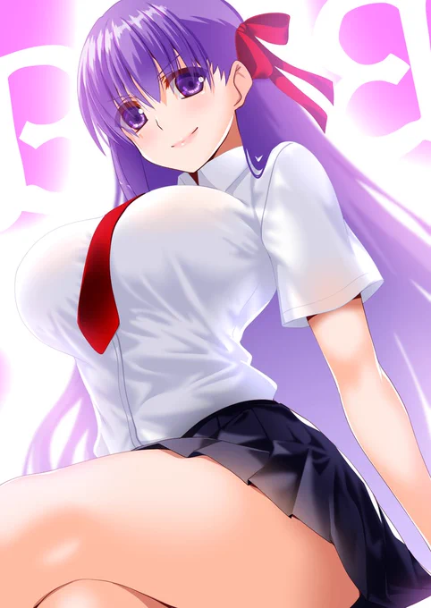 JK特異点BBチャンネルーーーー!で…でかい…BBちゃんにJK風衣装着せてみたけど、普段とあんまり変わらないね☆#FGO 