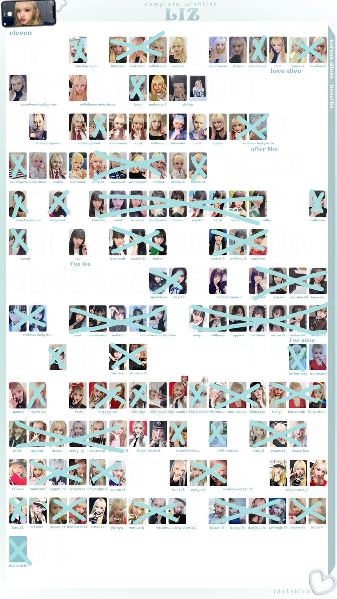 chiaeyon's tweet photo. rts are appreciated🌸

want to buy!

Liz pob eleven, love dive, after like tou, i've ive ssq, mine era

— prefer each, hd pair/bundle it's okay
— safe budget but no ovp
— have thai, ph, my, kr, jp address

t. wtb 리즈 아이브 양도 #pasarive #ตลาดนัดive https://t.co/SupSK9TYV9