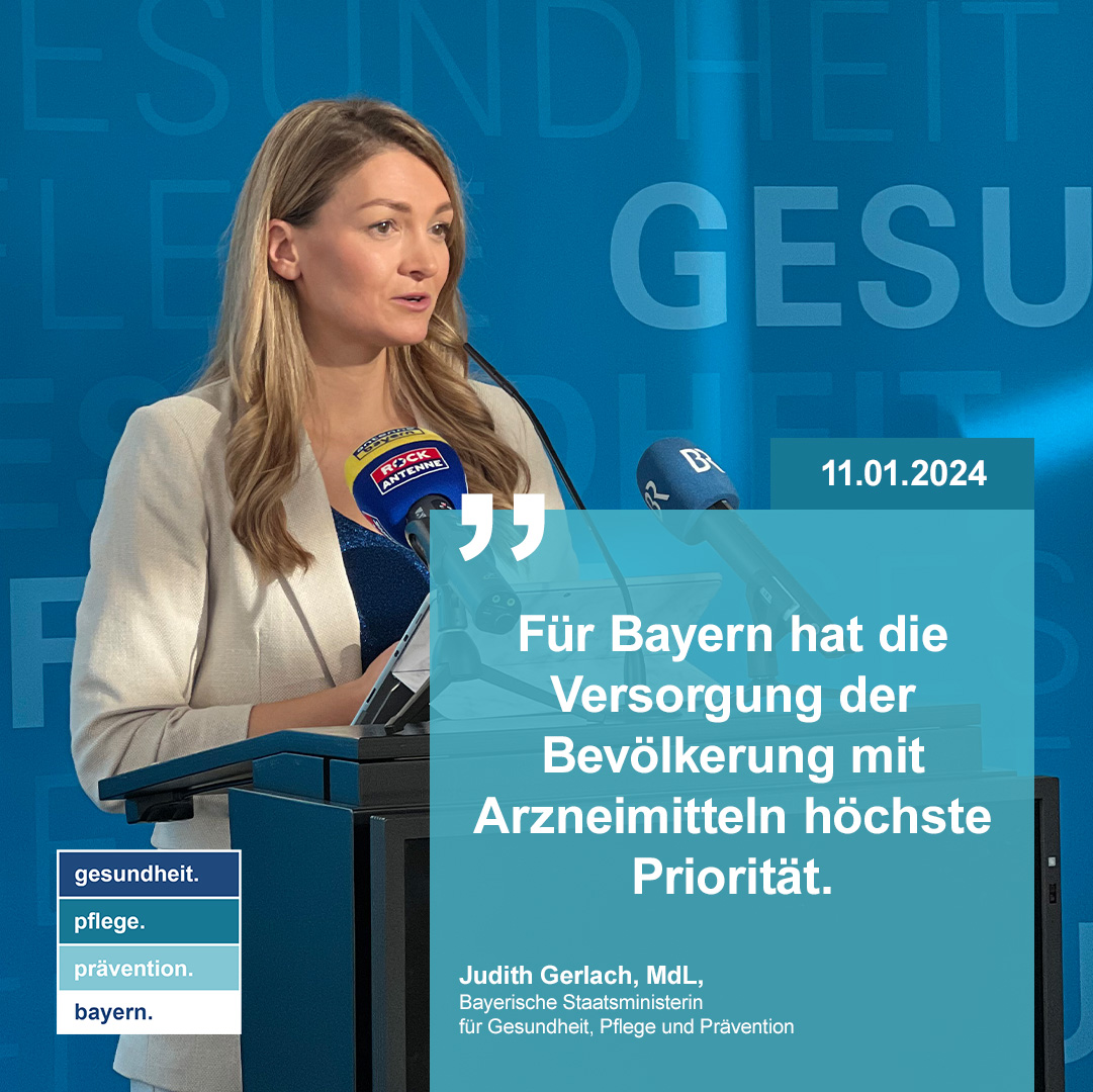 Judith Gerlach bringt weitere Maßnahmen gegen Arzneimittelengpässe auf den Weg. Mehr dazu: stmgp.bayern.de/presse/gerlach… #Arzneimittel #Arzneimittelknappheit #5PunktePlan #Bayern #BayernGemeinsam