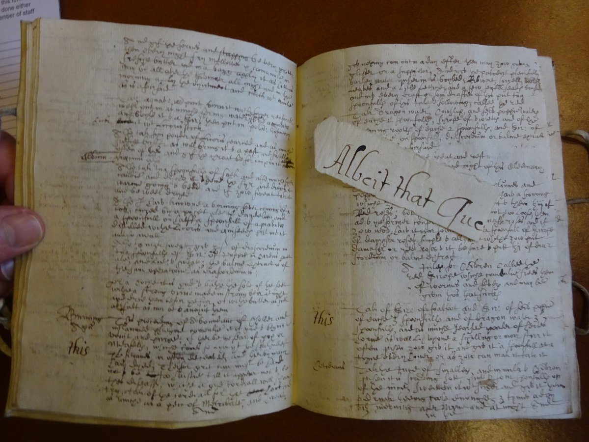 Bookmark in the recipe books of Margaret Home, Countess of Moray