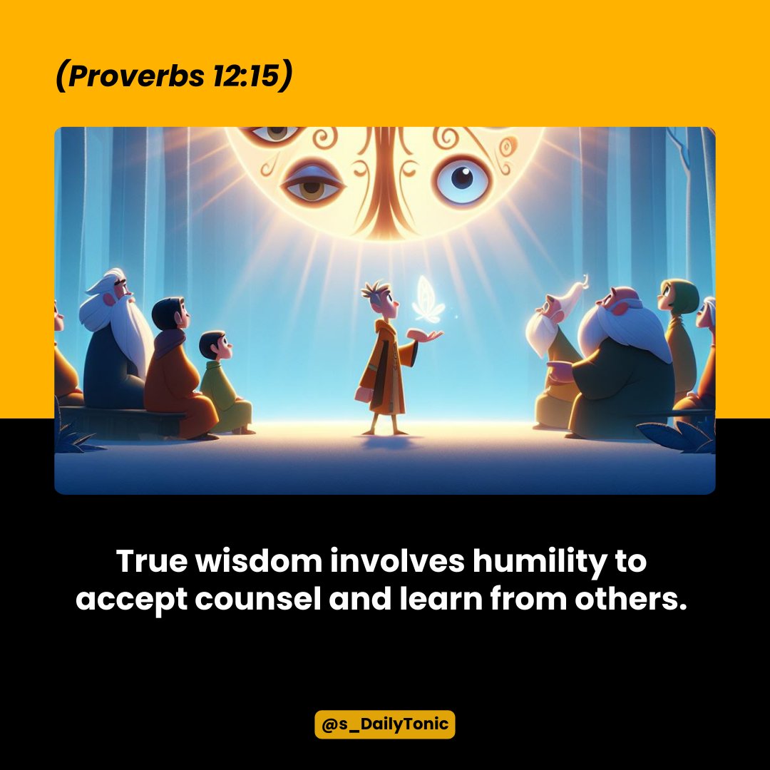 The way of a fool is right in his own eyes, but a wise man listens to advice.' - Proverbs 12:15

True wisdom involves humility to accept counsel and learn from others.
.
.
.
.
.
#WisdomJourney
#HumbleLearning
#OpenMindWisdom
#VisualizeHumility
#WisdomInReceptivity