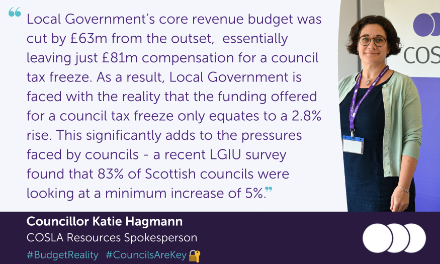COSLA Resources Spokesperson Cllr @KatieHagmannSNP explains why £144m does not fund a council tax freeze⬇️ More info & text version here: bit.ly/3TNyBE5 #BudgetReality #CouncilsAreKey