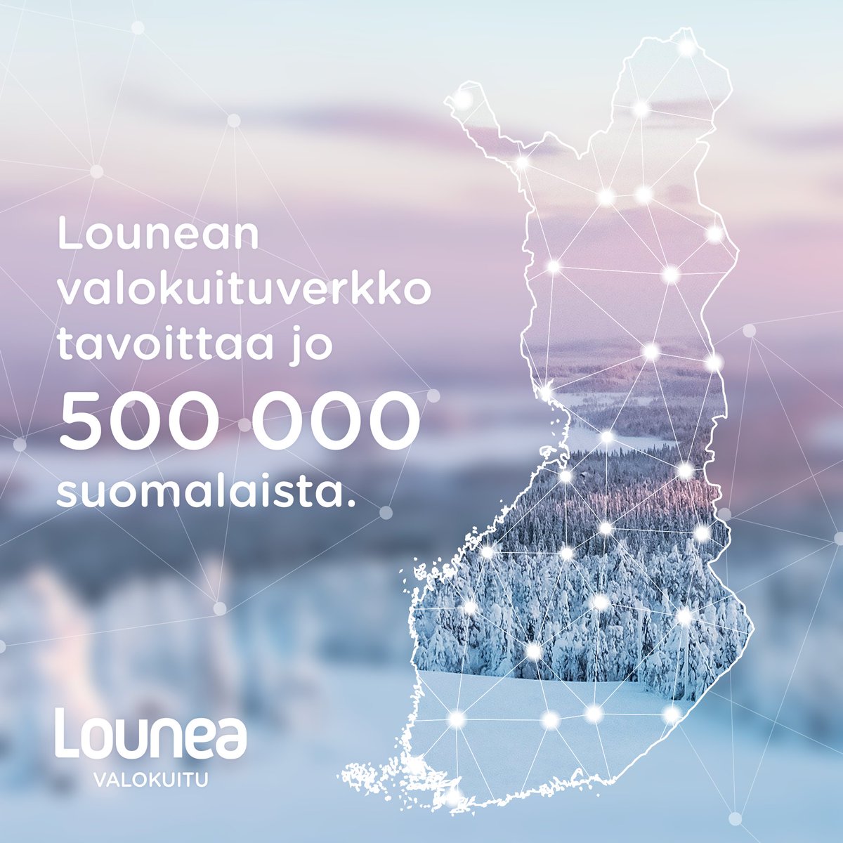 Lounea Valokuitu tavoittaa jo yli 500 000 suomalaista ja investoimme yhä kasvuun. Uusia verkon rakentamispäätöksiä on ennätysmäärä ja rakentaminen käynnistyy heti talven hellittyä. Huippukorkea asiakastyytyväisyys on niin ikään säilynyt vuodesta toiseen. ow.ly/nrvj50QpPIh