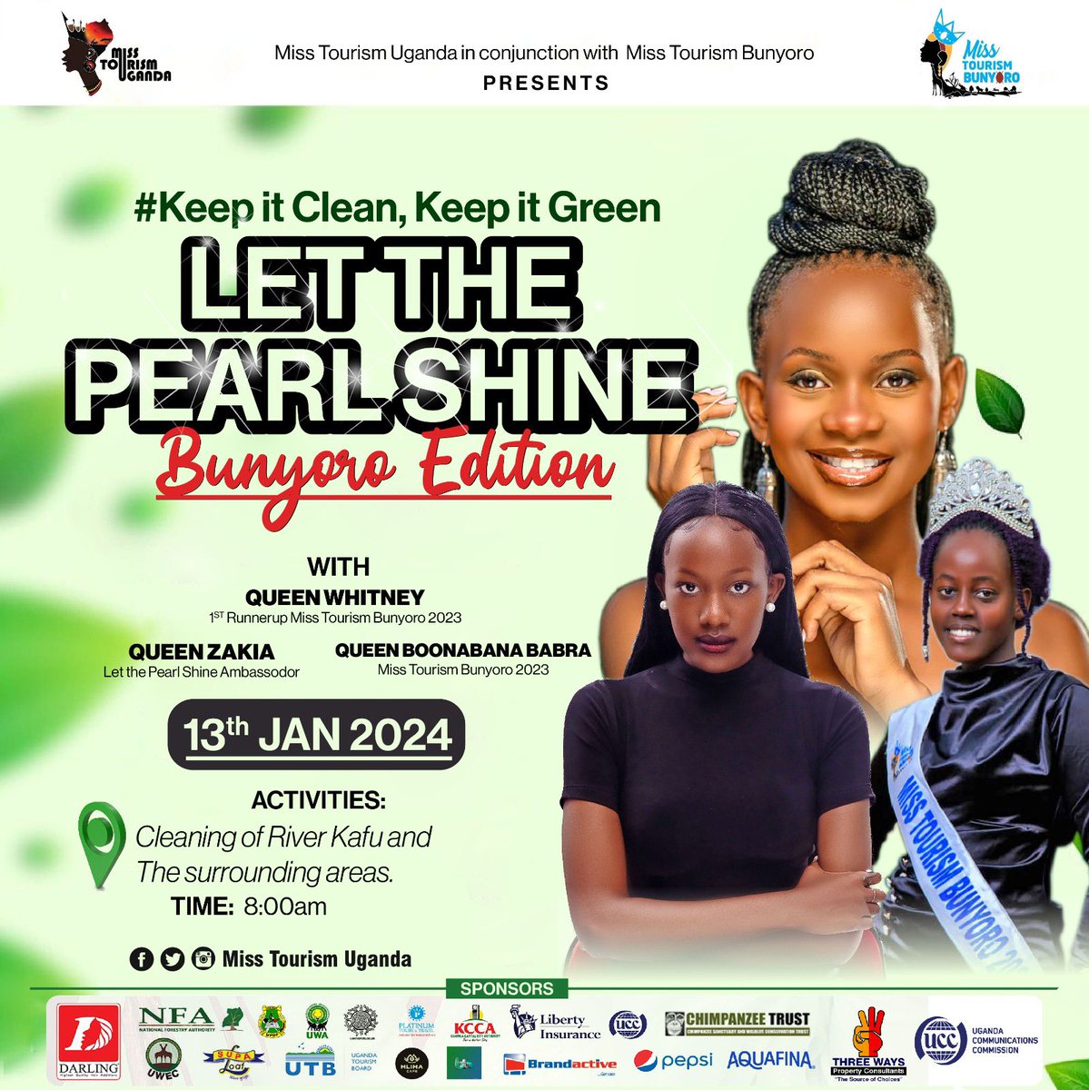 LET THE PEARL SHINE 
    “Bunyoro Edition”
We are Advocating for a clean Uganda this season. lets all be there

@MasindiHotel @radio4uganda @radio7
@MTWAUganda 
#letthepearlshine #greeningtourism🌱🌱