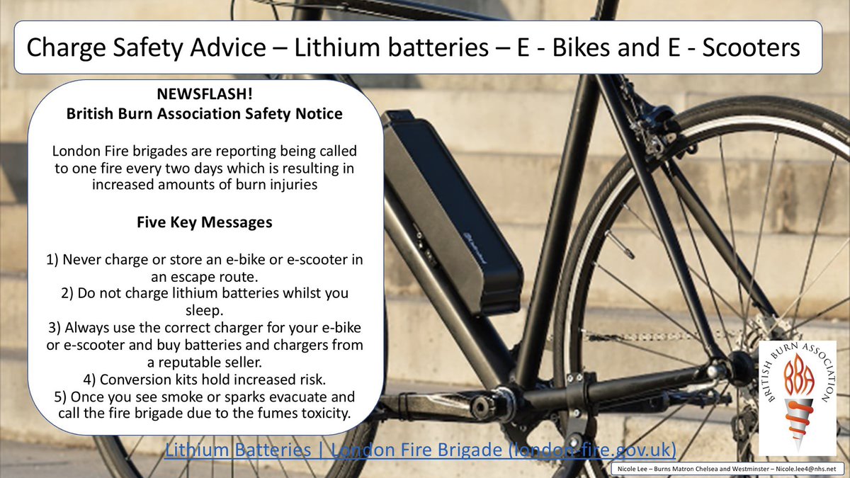 Lots of people will conflate BEV cars with the rise in fires of (often illegal & unsafe) e-scooters & e-bikes. Remember BEV fires are statistically FAR LESS LIKELY to catch fire than ICE. But if you have an e-bike/scooter follow the #chargesafe advice