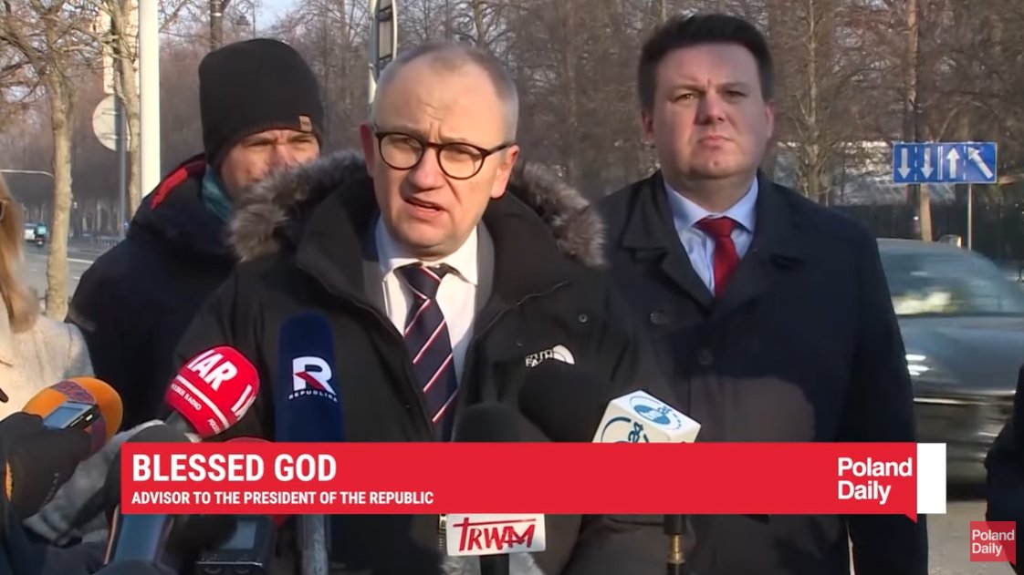 Poland Daily, the English-language service of <a href="/RepublikaTV/">Telewizja Republika 🇵🇱 #włączprawdę</a>, translated the name of Błażej Poboży as "Blessed God" 🤣